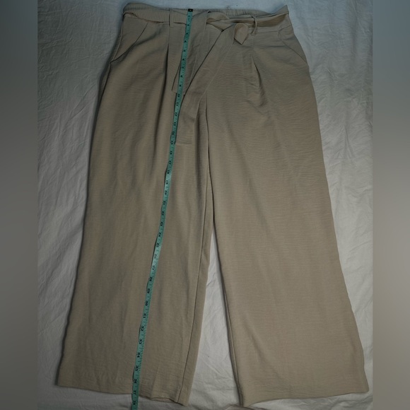 NWOT - Nicole Miller Women's Wide Leg Tan Beige Business Pant X-Large With Belt - Picture 8 of 11